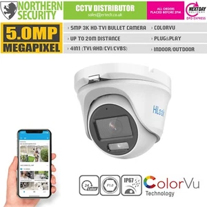 Micrófono incorporado Hikvision HiLook THC-T159-MS 3K ColorVu 2,8 mm 20M cámara torreta - Imagen 1 de 2