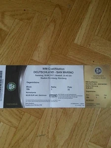 Sammler Ticket Länderspiel Deutschland vs San Marino in Nürnberg DFB Weltmeister - Bild 1 von 1