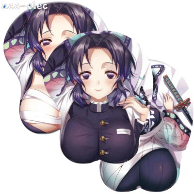 Anime Demon Slayer Ergonomic Shinobu Kochou Wrist Rest BULK Boob 3D Mouse Pad - Image 1 of 4