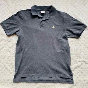Brooks Brothers Mens 346 Classic Cotton Pique Polo Shirt Charcoal Grey Size M - Picture 1 of 9