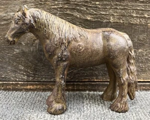 Vintage Cast Iron Clydesdale Draft Horse Door Stop Figurine 5" Tall Farm Animal - Picture 1 of 11