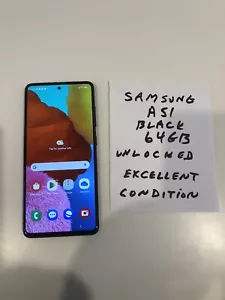Samsun Galaxy A51 SM-A515W - 64 Go - Prism Crush Noir (Débloqué) en excellent état. - Photo 1 sur 2