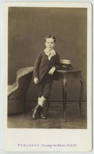 CDV circa 1870 Pénabert. Garçon élégant au chapeau. Mode. - Imagen 1 de 2