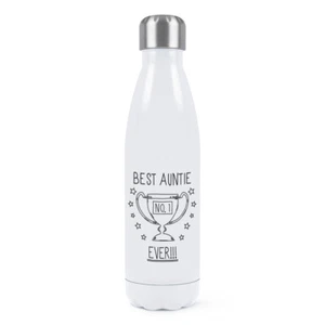 Best Auntie Ever No.1 Trophy Double Wall Water Bottle Funny Favourite Family - Picture 1 of 1