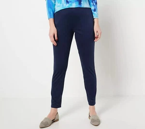 Susan Graver Petite Faux Suede Leggings Navy XL New - Picture 1 of 1