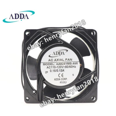 ADDA AA8251MS-AW AC Axial Fan 110V/120V 0.15/0.13A 80*80*25MM Cooling Fan 2-Wire - Image 1 of 4