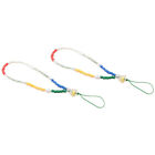 Colorful Beaded Lanyard Anti-Lost Chain Wrist Strap 2Pcs
