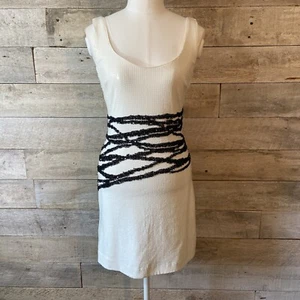 Vestido de lentejuelas adornado brillante blanco y negro para mujer Bebe en talla pequeña - Imagen 1 de 13