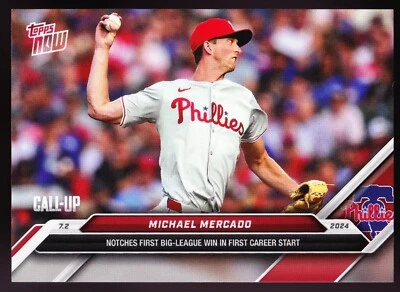Michael Mercado Phillies Notches First Big League Win vs Cubs2024 Topps Now #369 - Image 1 of 2