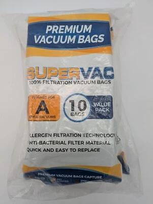 30 Pack Veva Vacuum Bags Style A SUPERVAC Filter Vac Bags. HRAPAPER-30 - Image 1 of 3