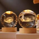 Lampe de table 3D boule de cristal planète solaire globe USB DEL veilleuse maison décoration cadeau