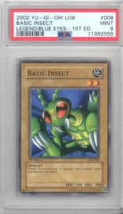 PSA 9 - Tarjeta Yu-Gi-Oh - LOB-008 - INSECTO BÁSICO (común) *1ª Edición* - COMO NUEVO - Imagen 1 de 2