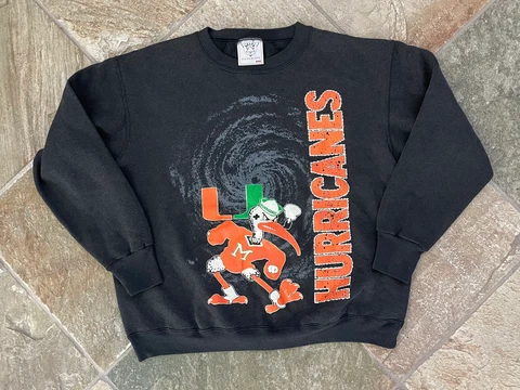 Vintage Miami Hurricanes College Sweatshirt, Size Large Cover