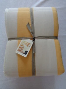 INUP KING 3-pc reversible Quilt set YELLOW wide/narrow stripe PORTUGAL - Picture 1 of 9