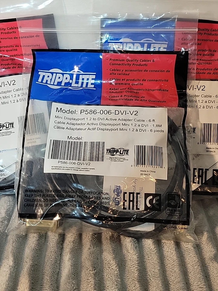 Tripp Lite Mini DisplayPort 1.2 to DVI Active Adapter Cable 6' P586-006-DVI-V2 - Image 1 of 4