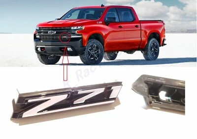 Chevrolet Silverado 1500 Z71 2019-2021 emblema de parrilla 84384428 negro brillante blanco Foto 1 de 4
