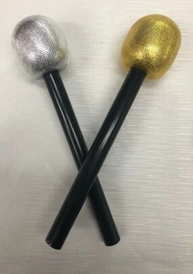 Fake Microphone Silver or Gold (27cm) Music Pop Rock Mic Karaoke Prop Costume - Picture 1 of 4