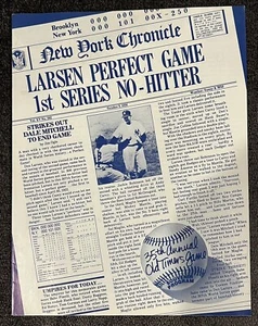 1981 New York Yankees 35th Old-Timer’s Game Don Larsen Perfect Game Souvenir - Picture 1 of 5