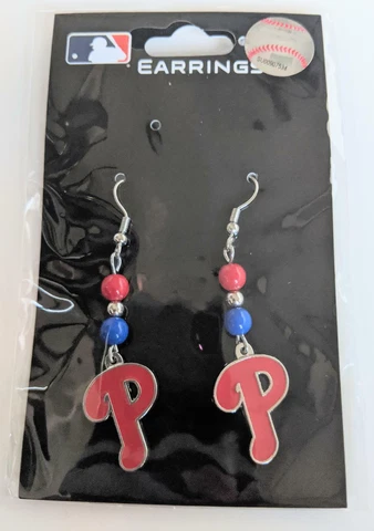 Philadelphia Phillies MLB Dangle Earrings, Baseball Jewelry Cover
