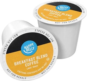 Amazon Brand - Happy Belly Light Roast Coffee Pods, Breakfast Blend, Compatible - Picture 1 of 6