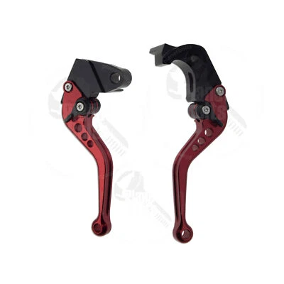 Red CNC Shorty Brake Clutch Levers For Kawasaki Ninja ZX 6R 07-14 Control Hand - Image 1 of 4