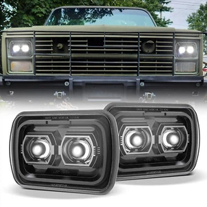 Pair 5x7" 7x6" Led Headlights Headlamps Hi/Lo Beam For Chevy K5 Blazer 1979-1986 - Picture 1 of 14