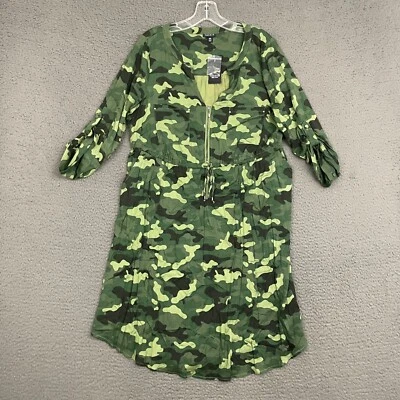 Vestido tórrido para mujer talla 00 verde camuflaje cordón manga 3/4 informal mamá Foto 1 de 4
