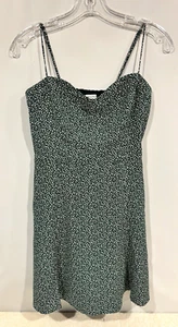 Abercrombie & Fitch grünes Flora Kleid Gr. S Taschen Spaghettiträger gesmokter Rücken - Bild 1 von 21