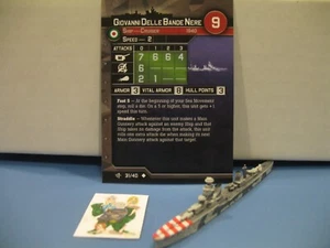 =Axis Allies War at Sea SURFACE ACTION Giovanni Delle Bande Nere 31/40 con tarjeta= - Imagen 1 de 1