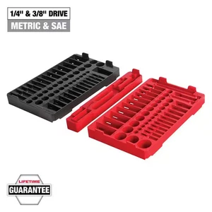 1/4 & 3/8 Zoll Antrieb Ratsche Steckschlüssel Fächer-Sae & Metrisch Organizer - Bild 1 von 5