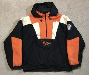 Vintage Baltimore Orioles Starter Jacke Pullover Herren XL Kapuze schwarz - Bild 1 von 24