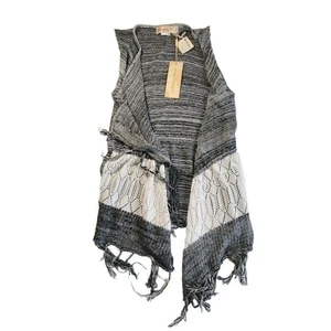 Urban Mangoz NWT Boho Western Fringe Cardigan Sweater 100% Cotton S - Picture 1 of 7