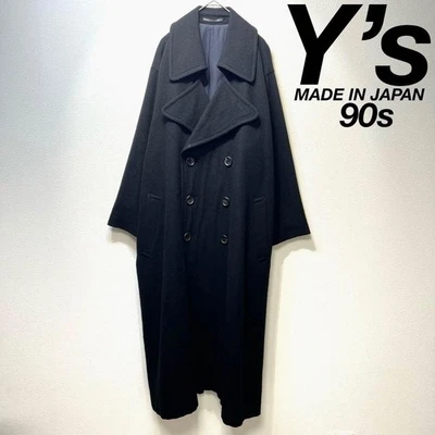 Yohji Yamamoto Y’S Chaqueta Larga Doble Pecho Diseño Lana Gabardina Japón Foto 1 de 4