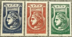 Tolle komplette Serie Nr. 1 bis 3 "Rundfunksteuer" ohne Angabewert blau - Bild 1 von 2