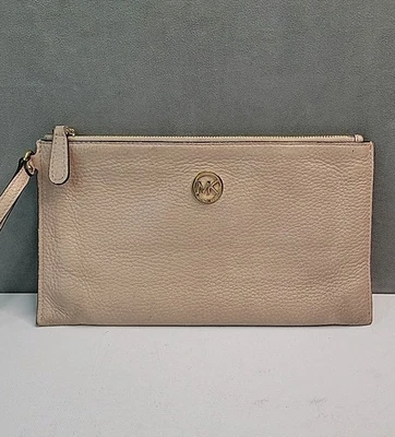 Michael Kors Fulton Large Pebbled Leather Zip Wristlet Clutch Wallet 10” X 5.5” - Image 1 of 4
