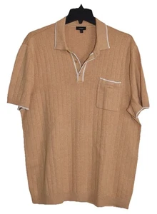 Polo maglione uomo EXPRESS maglia a costine marrone/cammello taglia GRANDE - Foto 1 di 4
