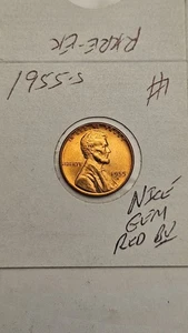 Centavo de trigo 1955S gema afilada rojo Bu Lincoln centavo 1955-S gema sin circular lote #1 - Imagen 1 de 3