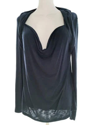 Skunkfunk  Größe 5 (44) Marineblau Bluse Viskose Langarm Logo - Bild 1 von 4