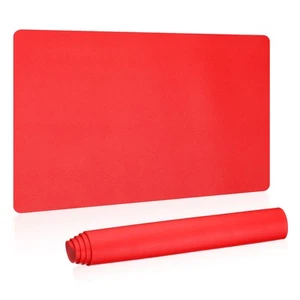24"x13" Large Desk Mat, PU Leather Dual Side Large Desk Pad, Red - Photo 1/6