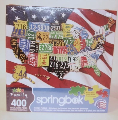 NEW SEALED Springbok State Plates Family Jigsaw Puzzle 400 Pcs ,20.5 x 27 inches - Image 1 of 4