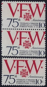 1525 - 10c Misperf Error / EFO Pair "VFW" Mint NH - Picture 1 of 1