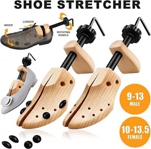 Expansor de zapatos ajustable de madera de 2 vías para hombres y mujeres talla US 5-13 - Imagen 1 de 12