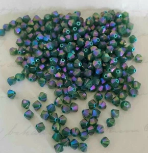 Swarovski 5328 4mm bicone beads, Palace Green Opal Shimmer 2X (36pcs) - Picture 1 of 2