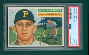 1956 Topps Baseball Card - #209 Max Surkont, PSA 4 VG/EX - Picture 1 of 2