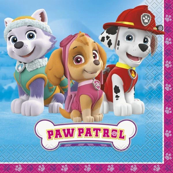 Guardanapos de almoço rosa Paw Patrol Girl 16 quilates - Imagem 1 de 1