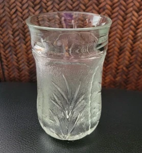 VTG INDIANA GLASS PEBBLE LEAF CLEAR 12 OZ TUMBLER 5 1/2" - Picture 1 of 3