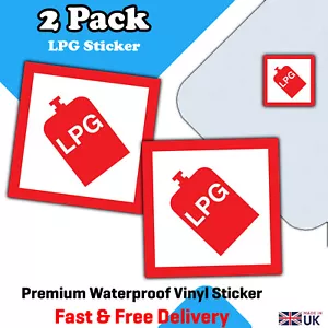 LPG Warning Stickers - 100mm Sq - Motorhome, Caravan, Camper, - LPG GAS - 2 Pack - Picture 1 of 4