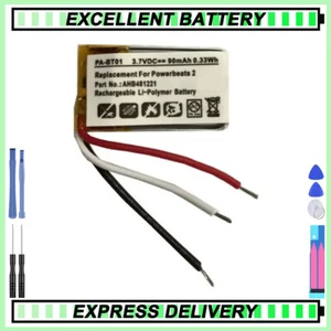 Replacement 80mAh AHB481221 Battery for Beates Powerbeats 2 Wireless - Zdjęcie 1 z 3