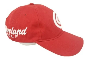 Cappello Cleveland Golf Rosso Adulto Non Strutturato Berretto Regolabile Buone Condizioni Usato - Foto 1 di 12