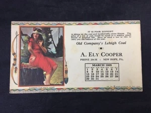 Old Company's Lehigh Coal Vintage Advertising Card A Ely Cooper New Hope PA 1925 - Picture 1 of 8